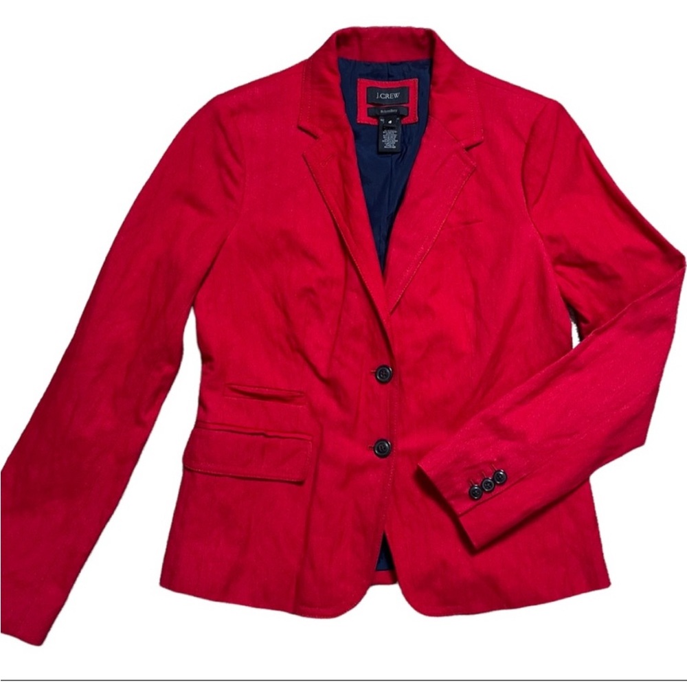 J. CREW Red Lined Schoolboy Blazer Women’s Size 4
